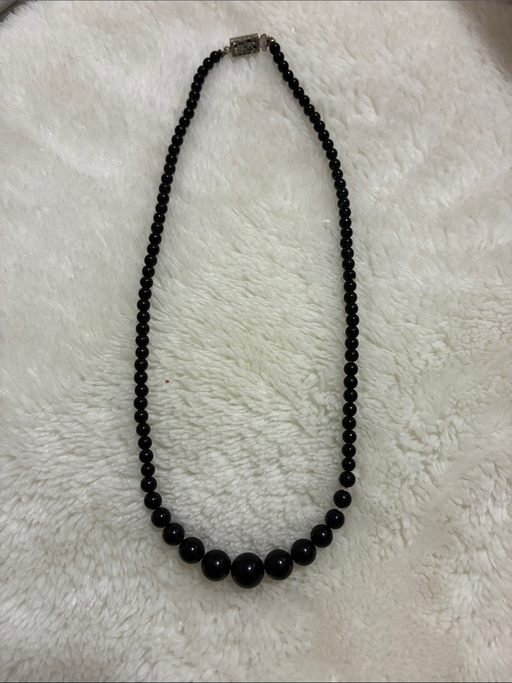 Classic Black Beaded Necklace - Elegant Women's Jewelry